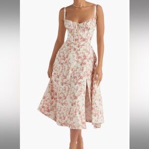House of CB white floral midi dress